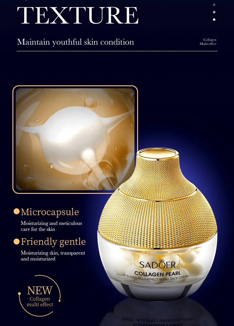 The cross-border wholesale packaging of SADOER pearl repair filling cream, the whole box display of collagen moisturizing fac