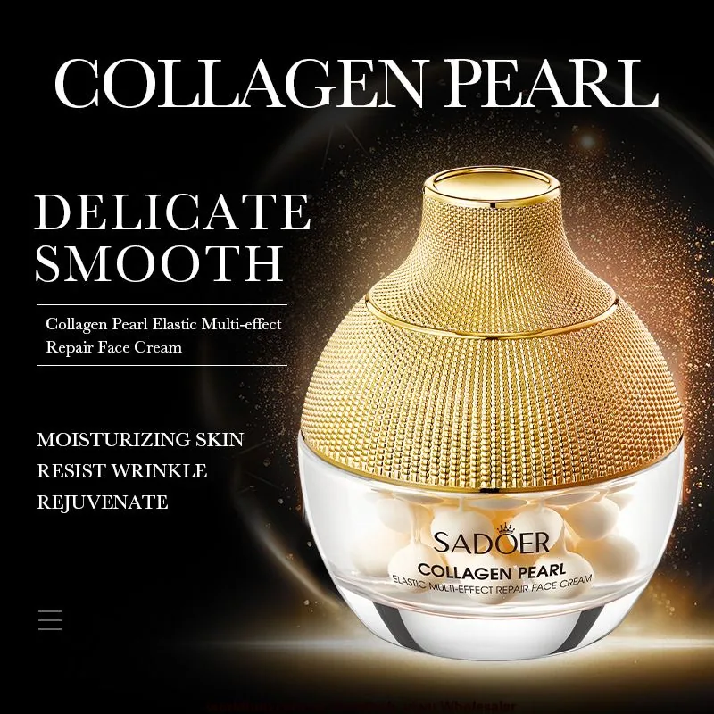 SADOER recombinant collagen pearl face cream packaging box front details, cross-border wholesale moisturizing filling cream l