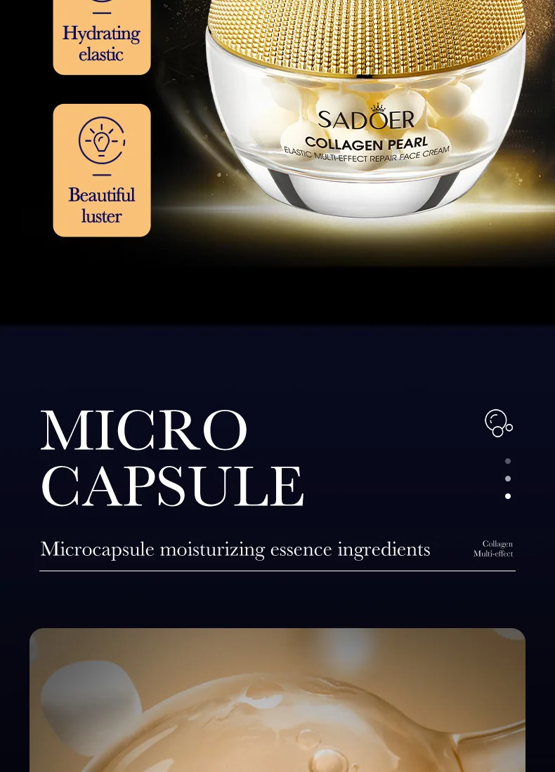 SADOER pearl repair cream usage scenario display, can be applied to the face and body, wholesale of collagen moisturizing fil