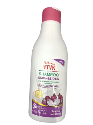 vtvk , shampoo onion biotin , control dandruff , strong hair soften hair , flacone 100% , net 750 beautiful skin