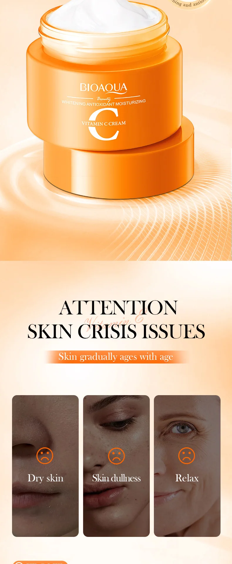 BIOAQUA Vitamin C Whitening Antioxidant face cream Cream Physical Details Cross border E-commerce Wholesale