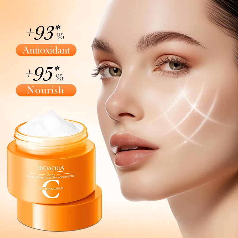 BIOAQUA Vitamin C face cream is featured physically, delicate, moist and easy to absorb