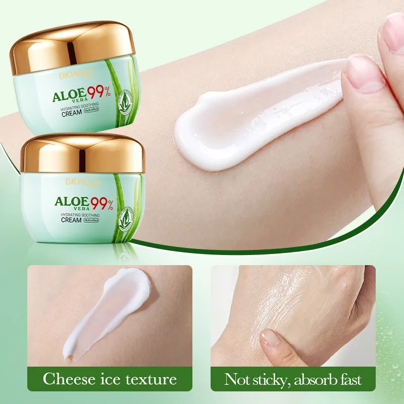 The use scenario of BIOAOUA Aloe face cream shows that facial application can relieve and moisturize cross-border e-commerce