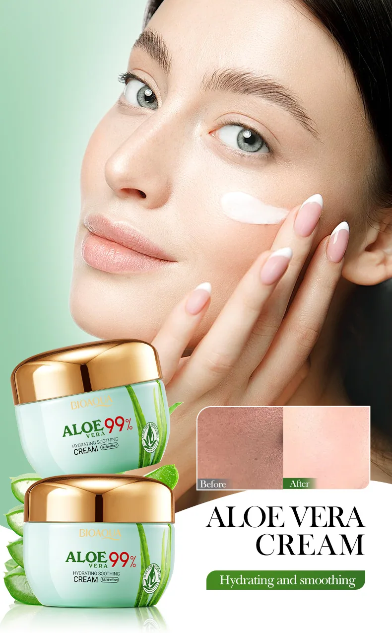 BIOAOUA Aloe face cream Ingredients Texture Details Aloe essence Moisturizing Soothing Cross border Wholesale