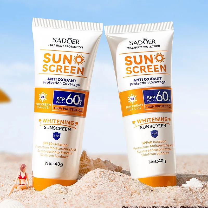 SADOER sunscreen isolation cream texture details close-up, refreshing and non greasy, easy to push away, anti sweat and moist