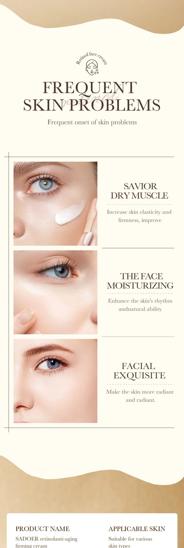 SADOER Retinol face cream Paste Extensible Feature Moisturizing&Moisturizing Cross border Wholesale