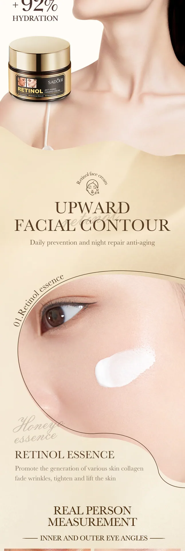 SADOER Retinol Firming face cream Texture Feature Hydrating Moisturizing Skin Revitalizing Cross border E-commerce Wholesale