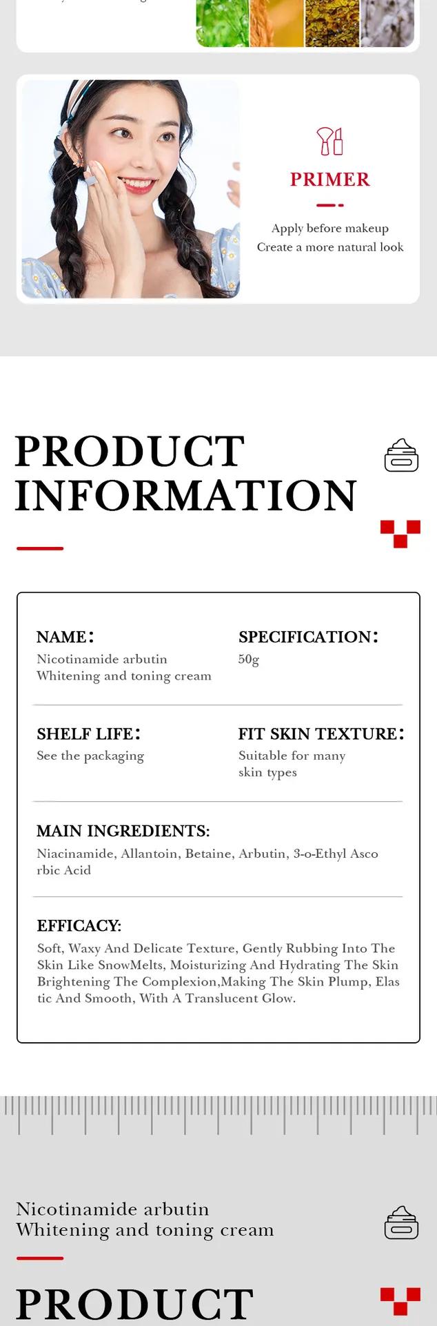 Real picture of the application effect of SADOER whitening essence cream to demonstrate the extensibility of nicotinamide moi