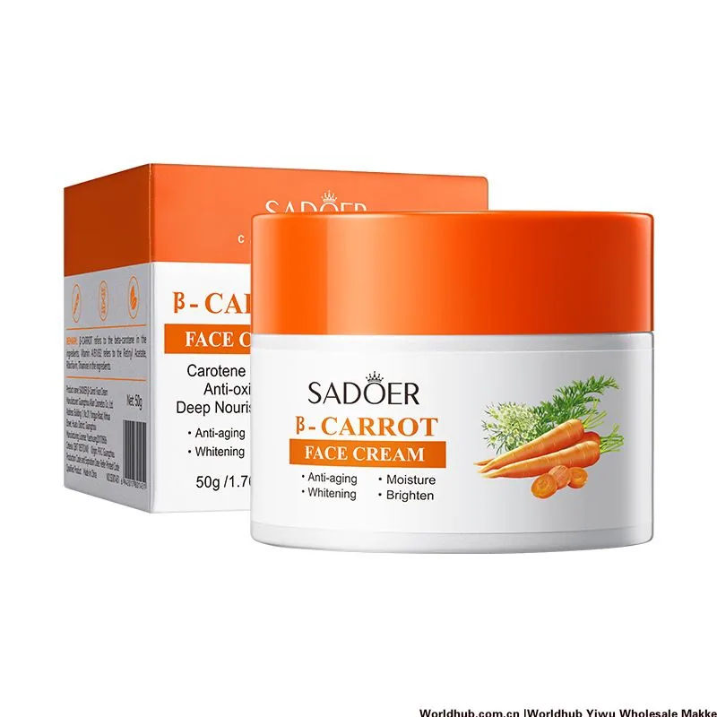 SADOER Beta Carrot face cream Package Front English Label Moisture Nourishing face cream Cross border Foreign Trade Wholesale