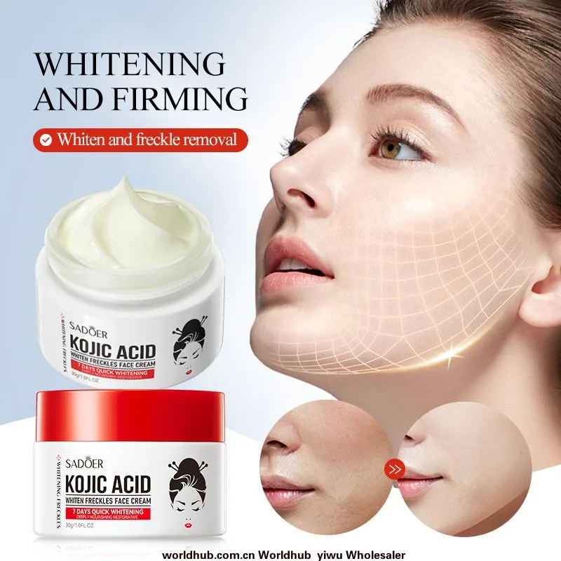 SADOER Kojic Acid Whitening Cream: Before and After Comparison Scenarios for Spot Removal, Brightening, and Facial Body Brigh