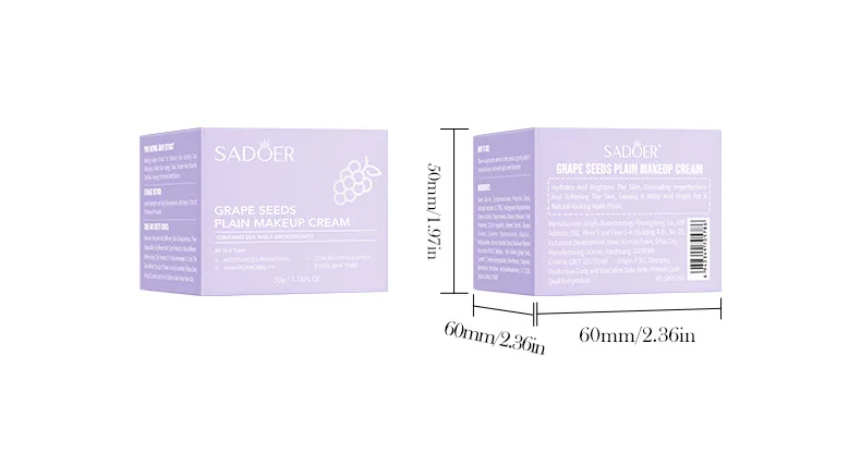 The use scene of SADOER grape seed concealer cream was displayed, and the concealer effect on the face of the skin brightenin