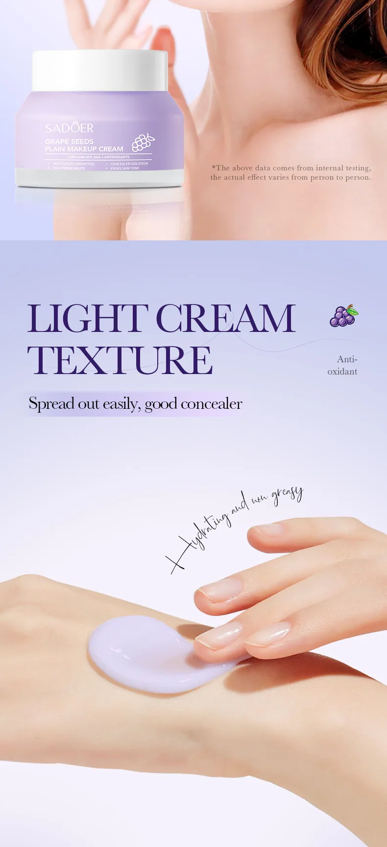 SADOER Grape Seed concealer Cross border Wholesale Combination Set Display, the appearance of the popular foreign trade multi