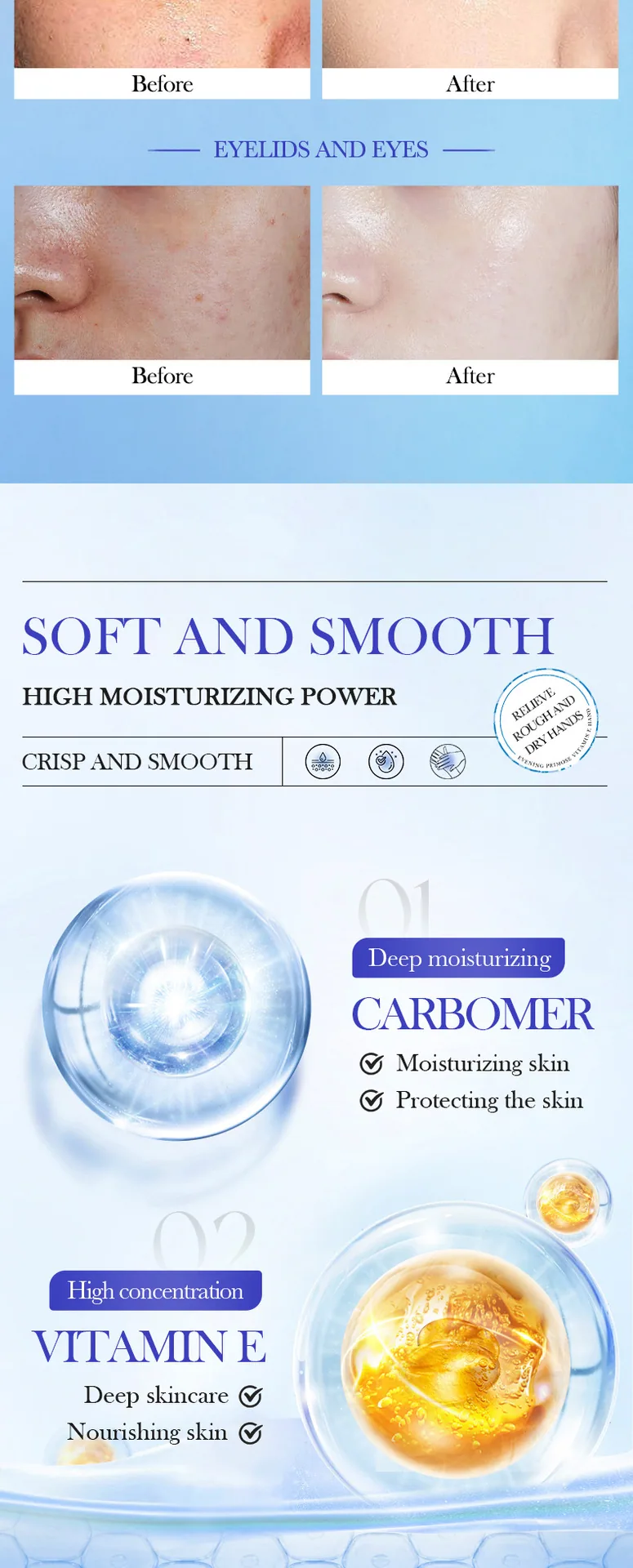 SADOER High Moisturizing Milk Vitamin E Cream, Sheet 14 Specifications, Capacity and Size Labeling, Cross border Wholesale, S