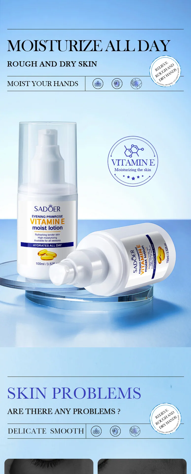 Use scenario of SADOER milk vitamin E facial mask to show cross-border hot selling daily skin care products