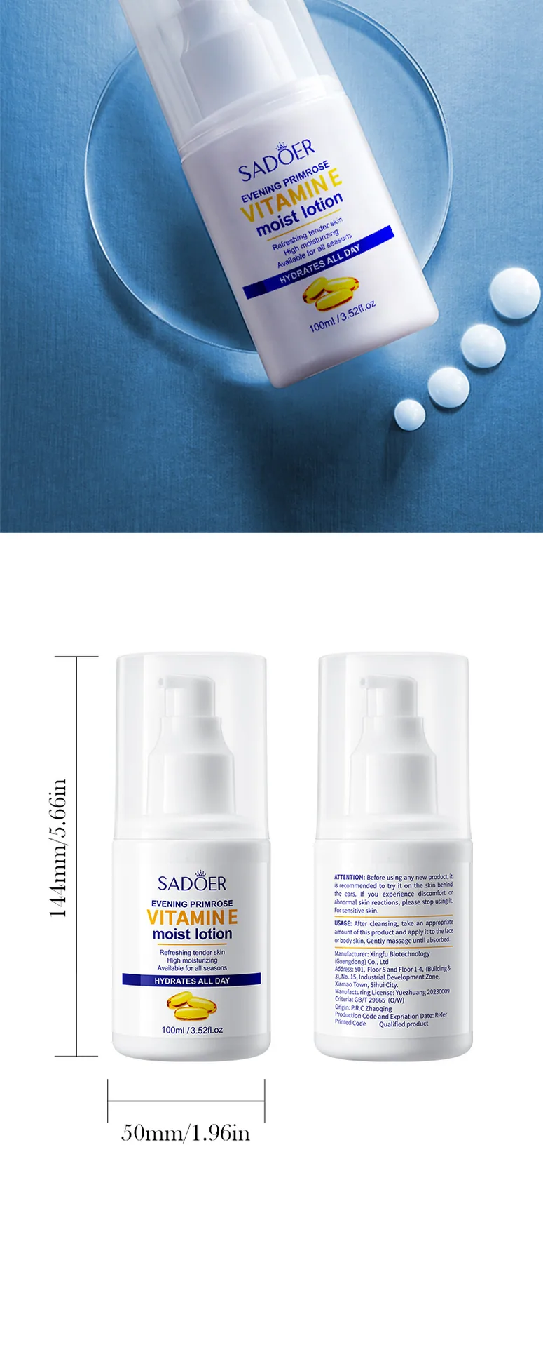 SADOER High Moisturizing Milk Vitamin E Cream 10th Close up of Hydrating and Water Locking Effects Cross border Hot Selling F