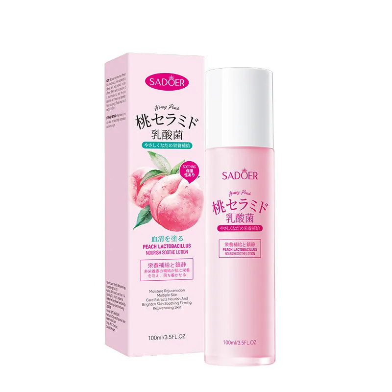 SADOER Peach Lactobacillus Soothing and Moisturizing lotion facial mask features the selling points of moisturizing texture a