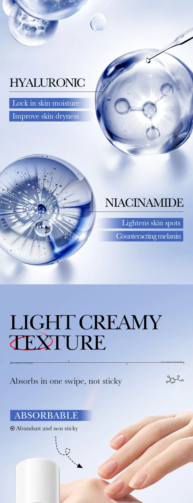 SADOER Whitening and Freckle-Removing Essence Lotion packaging details, close-up of the pump head at the bottle mouth of a cr