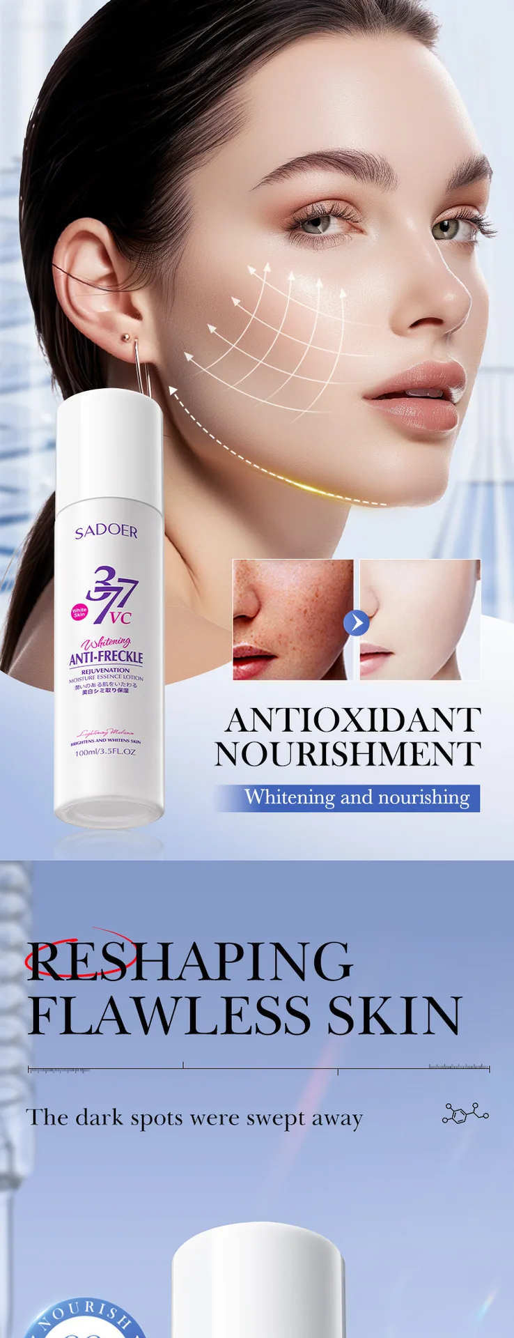 SADOER whitening essence milk offers multiple specifications for selection, showcasing the differences in styles between cros