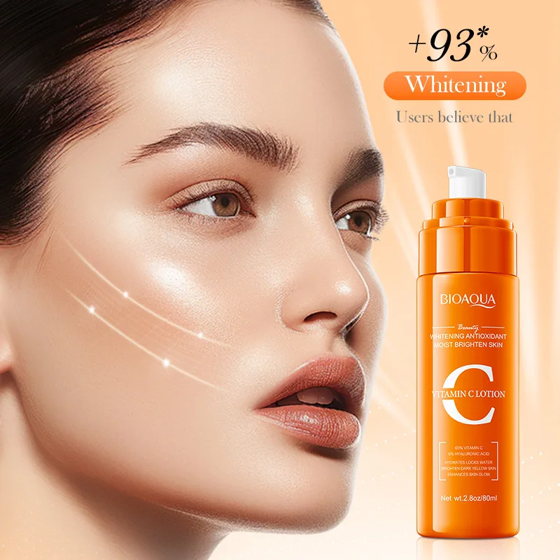 BIOAQUA Vitamin C whitening anti-oxidation lotion texture shows lightweight, easily absorbed, moisturizing essence cross-bord