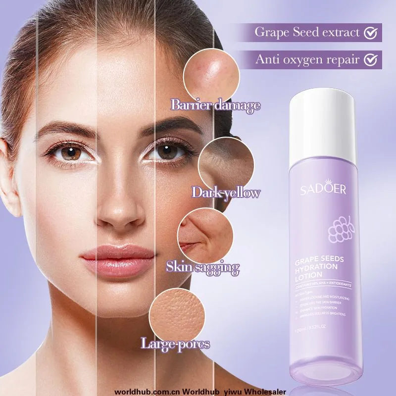 SADOER Grape Seed Antioxidant Repair Emulsion Moisturizing Emulsion Moisturizing Essence Milk Foreign Trade Cross-border - Skin Care Serum