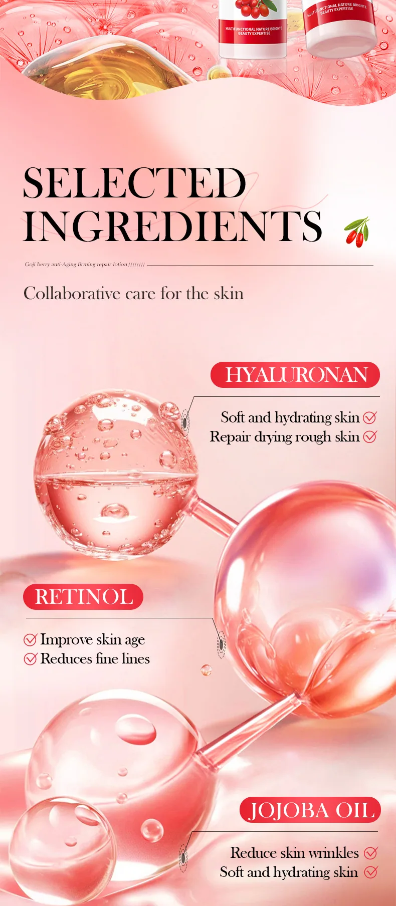 SADOER Lycium Buckle Anti wrinkle Firming Repair lotion Multi specification Optional Moisturizing Wholesale Foreign Trade Sou
