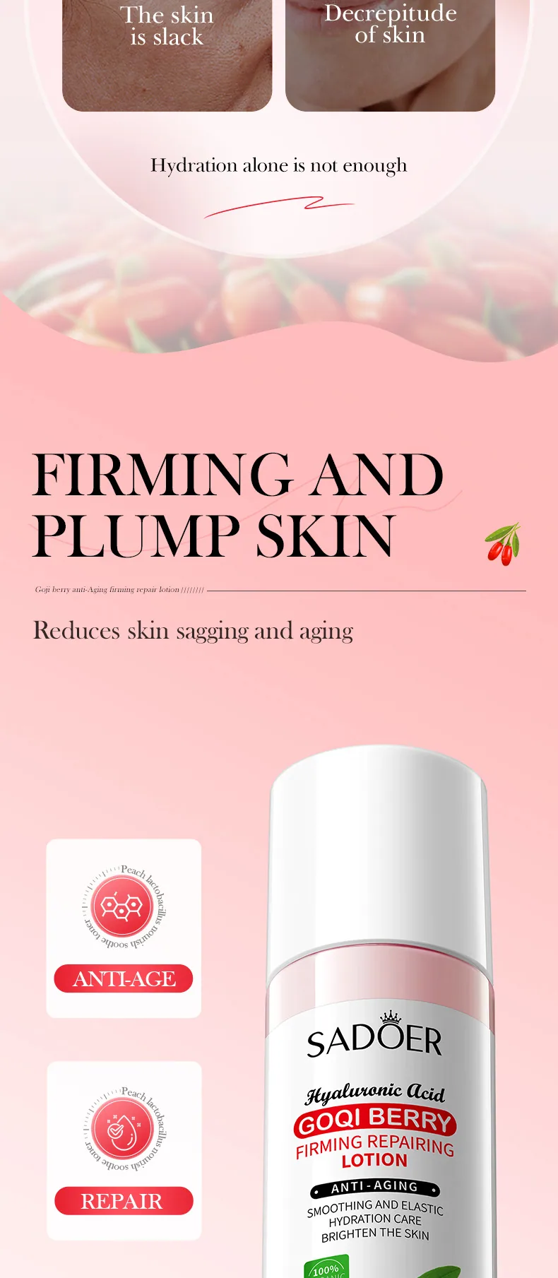 SADOER Lycium Buckle Anti Wrinkle Repair lotion multi specification optional picture, suitable for wholesale trade, face and 