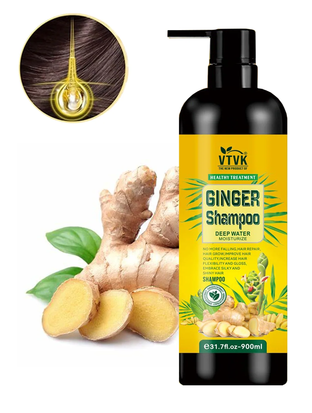 Reveal Radiant Hair: VTVK’s Ginger Essences Deep Water Moisturize Conditioner – 31.7 fl oz (900ml) - Skin Care Serum