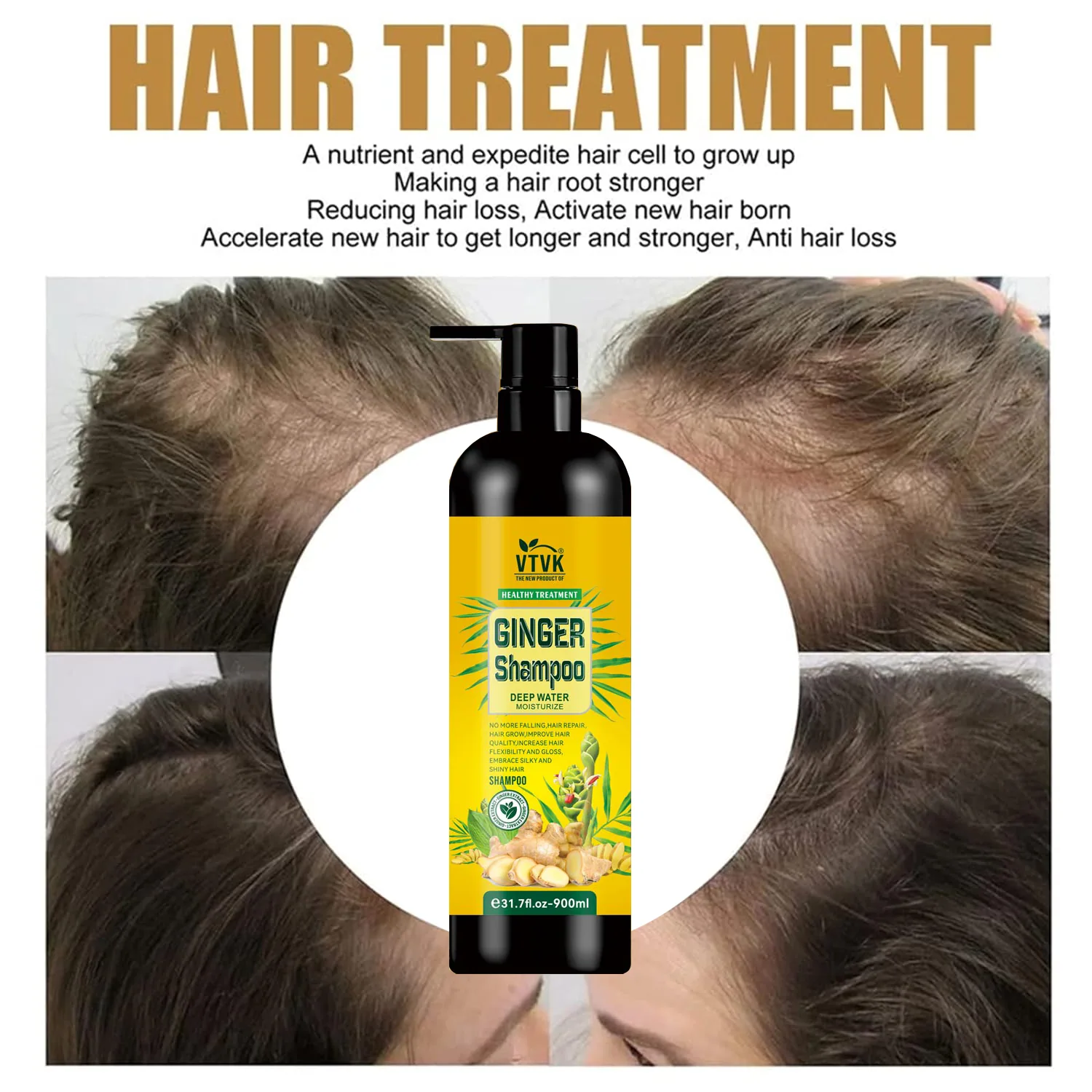 VTVK ginger essence conditioner texture swatch showing creamy formula for radiant hydrated hair repair