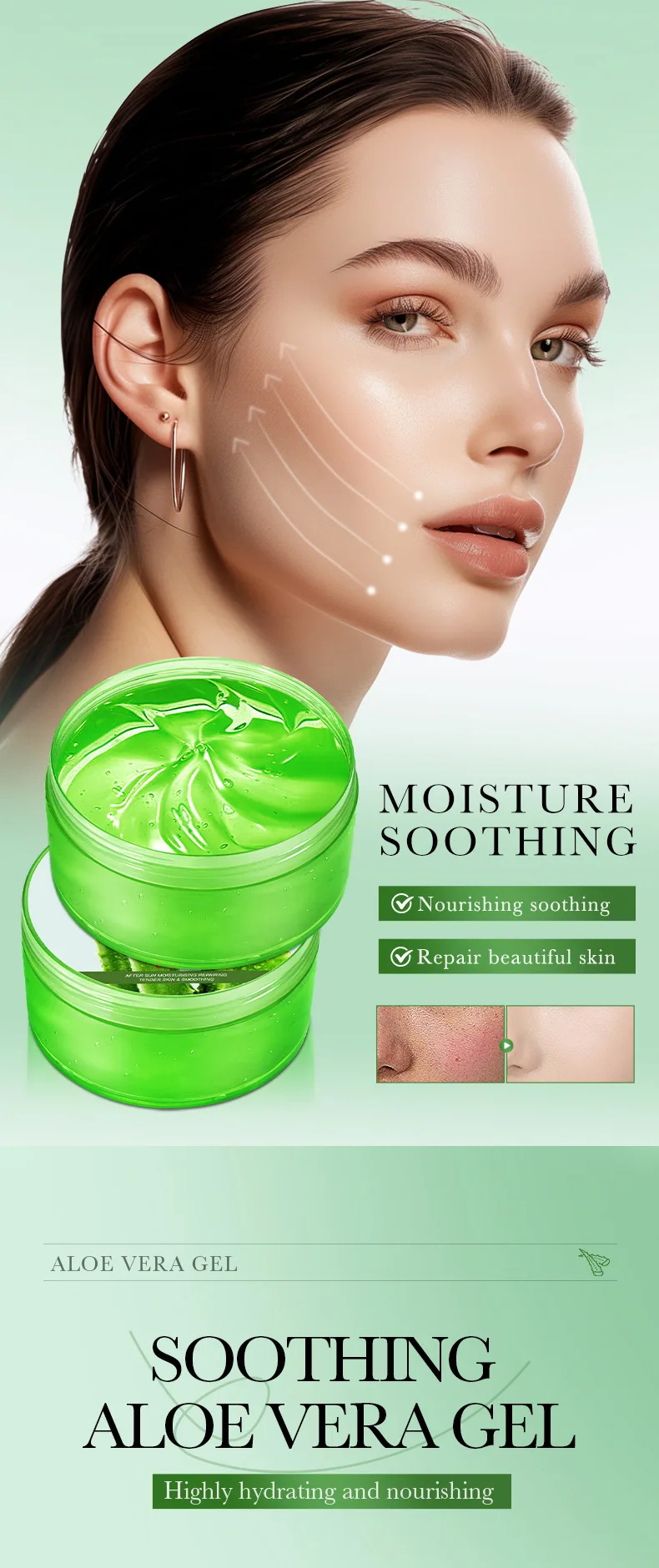 BIOAOIA Aloe Vera Gel 300g Multi Specification Style Comparison Cross border Wholesale Facial Care
