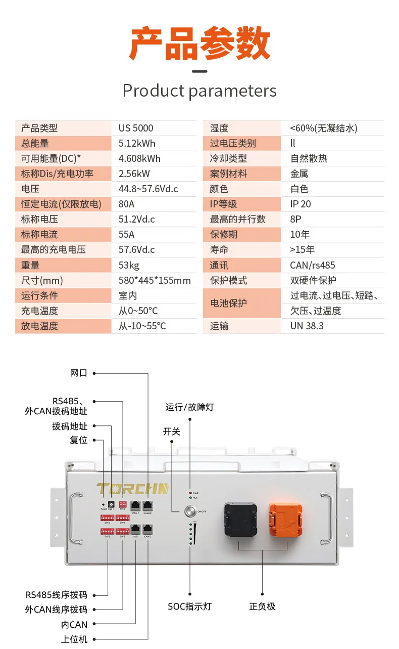 Rack-mounted 48V100Ah lithium iron phosphate battery 51.2V battery Communication base station backup energy storage manufacturer 11