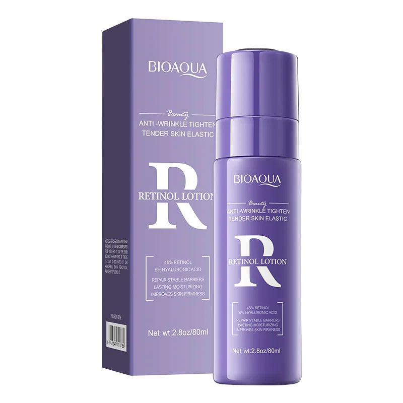 BIOAOUA Retinol lotion Front Detail of Bottle Body Anti wrinkle Firming Moisturizing Formula Wholesale for Foreign Trade