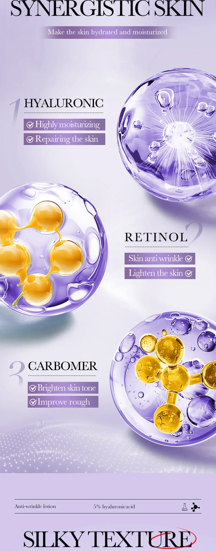 BIOAOUA Retinol Anti Wrinkle lotion Wholesale Multi package Display Cross border E-commerce Source