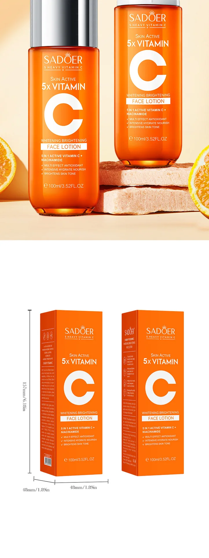 SADOER Five dimensional C Whitening Firming Moisturizing lotion Facial and Body Dual purpose facial mask Cross border E-comme