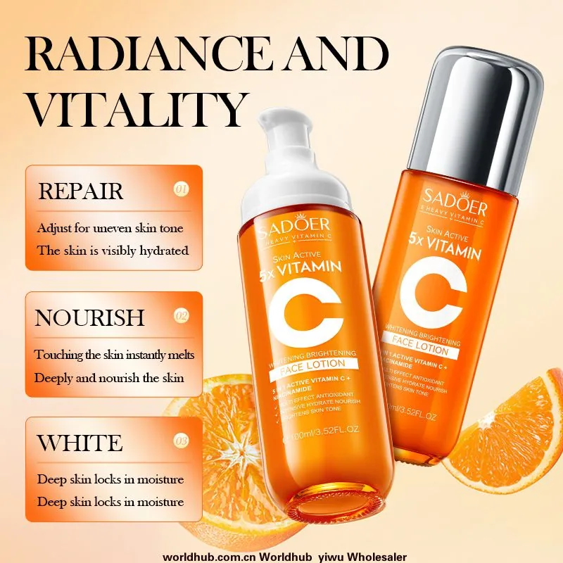 SADOER Five-Fold-Vitamin C Whitening and Firming Moisturizing Emulsion Moisturizing Lotion Cross-border Foreign Trade Wholesa