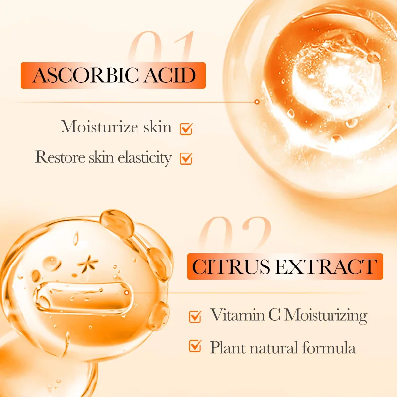 Close up of texture details of SADOER five vitamin C lotion, moisturizing and easy to absorb, suitable for face and body
