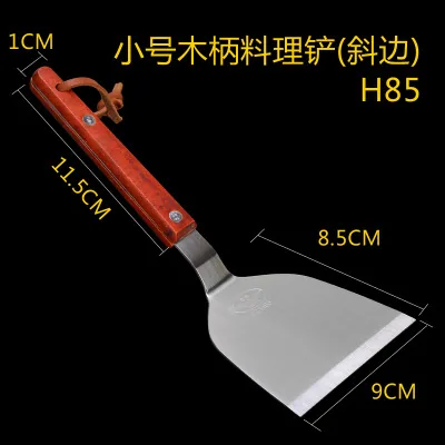 Cooking teppanyaki, stainless steel steak scraper, pizza pan, hand cranked pancake tool, triangular shovel, pancake shovel 5