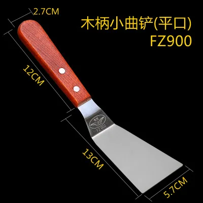 Cooking teppanyaki, stainless steel steak scraper, pizza pan, hand cranked pancake tool, triangular shovel, pancake shovel 12