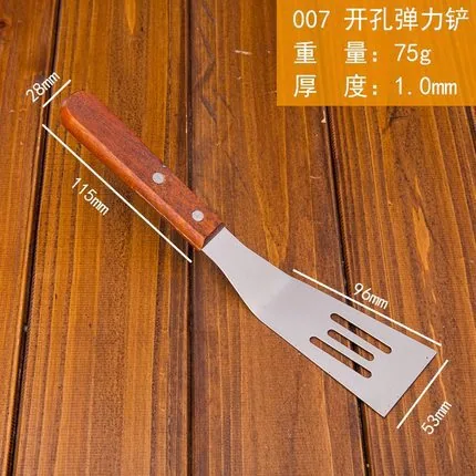 Cooking teppanyaki, stainless steel steak scraper, pizza pan, hand cranked pancake tool, triangular shovel, pancake shovel 8