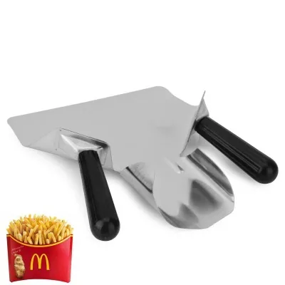 Stainless steel commercial packaging French fry shovel KKC French fry shovel single handle double handle packaging shovel 4
