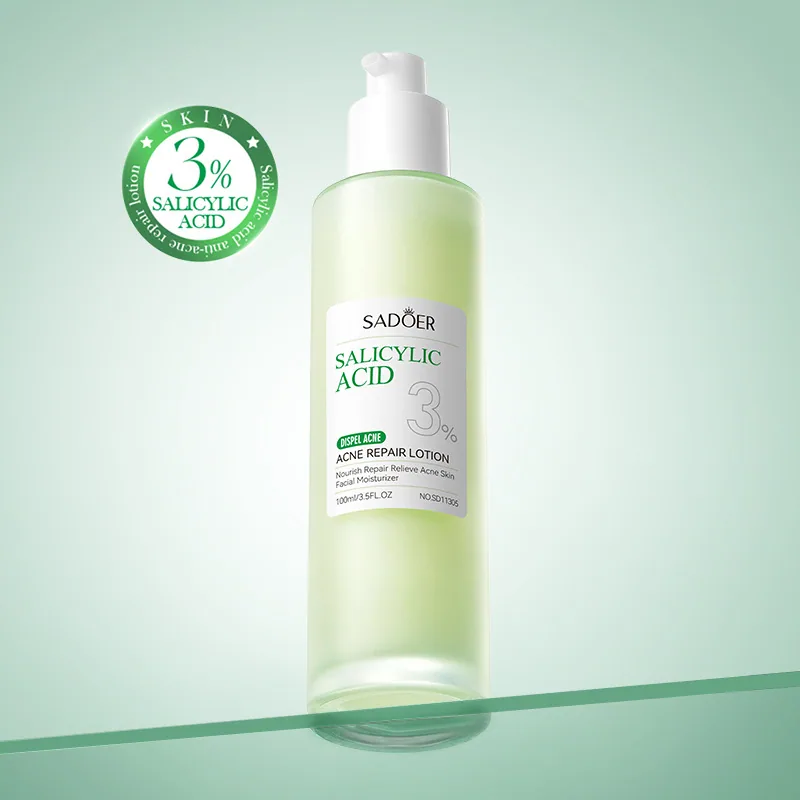 Detailed close-up of SADOER Salicylic Acid Acne Removing and Repairing essence, moisturizing and moisturizing refreshing loti