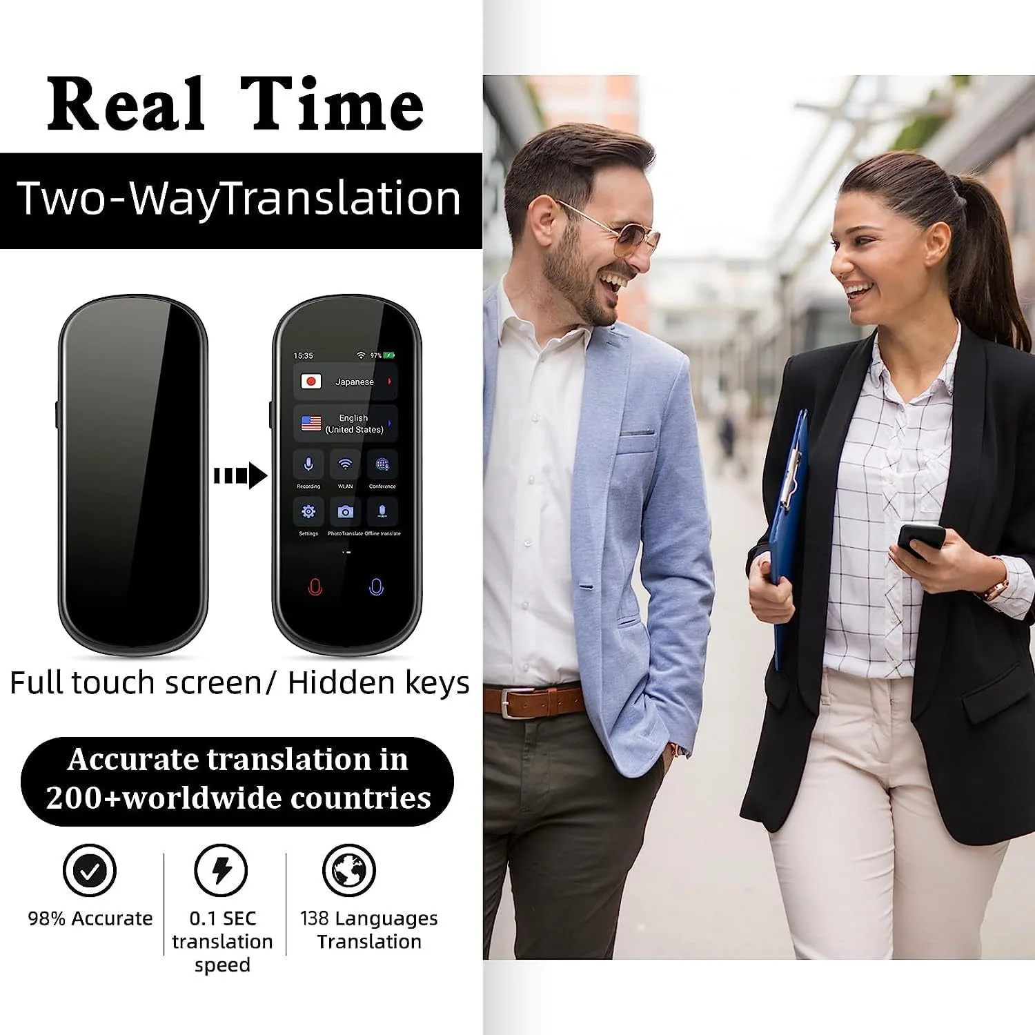 VoiceTranslator language translator Z2 real-time two-way translation supports 138 languages and cross-border hits 4