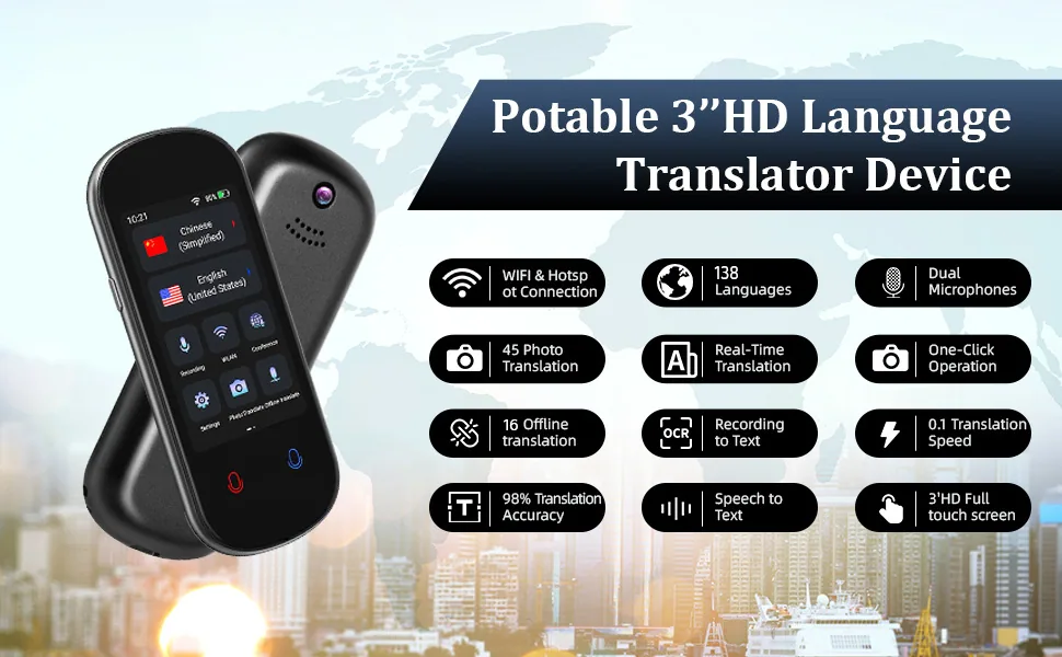 VoiceTranslator language translator Z2 real-time two-way translation supports 138 languages and cross-border hits 13