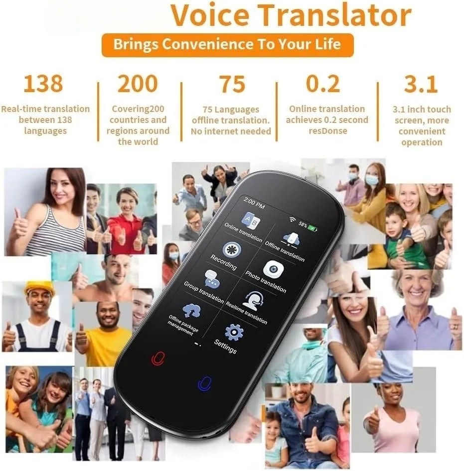 VoiceTranslator language translator Z2 real-time two-way translation supports 138 languages and cross-border hits 18