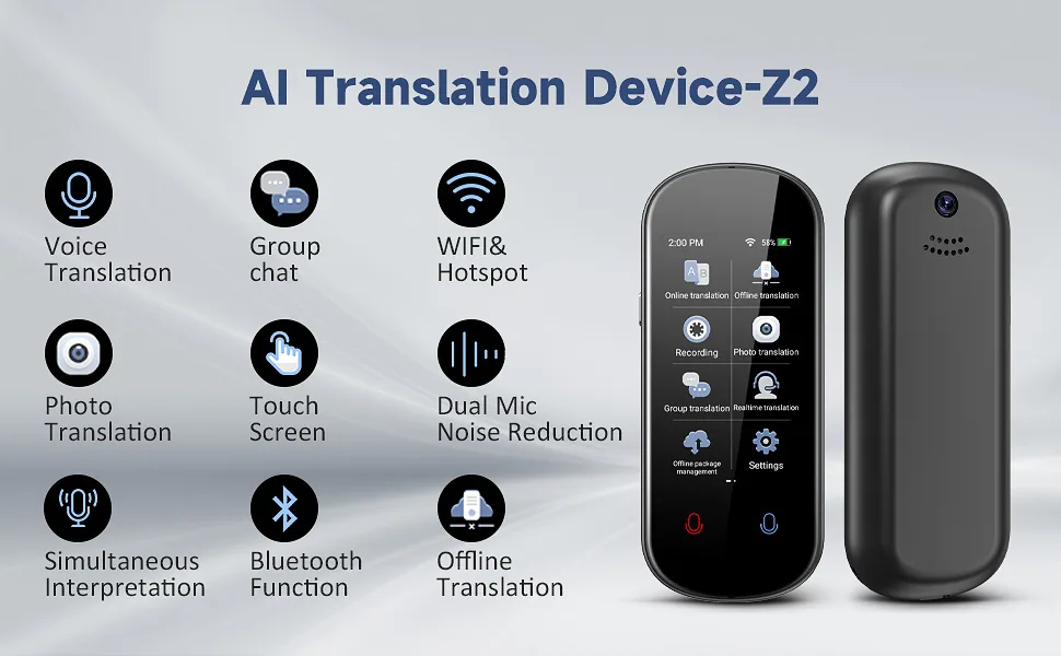 VoiceTranslator language translator Z2 real-time two-way translation supports 138 languages and cross-border hits 9