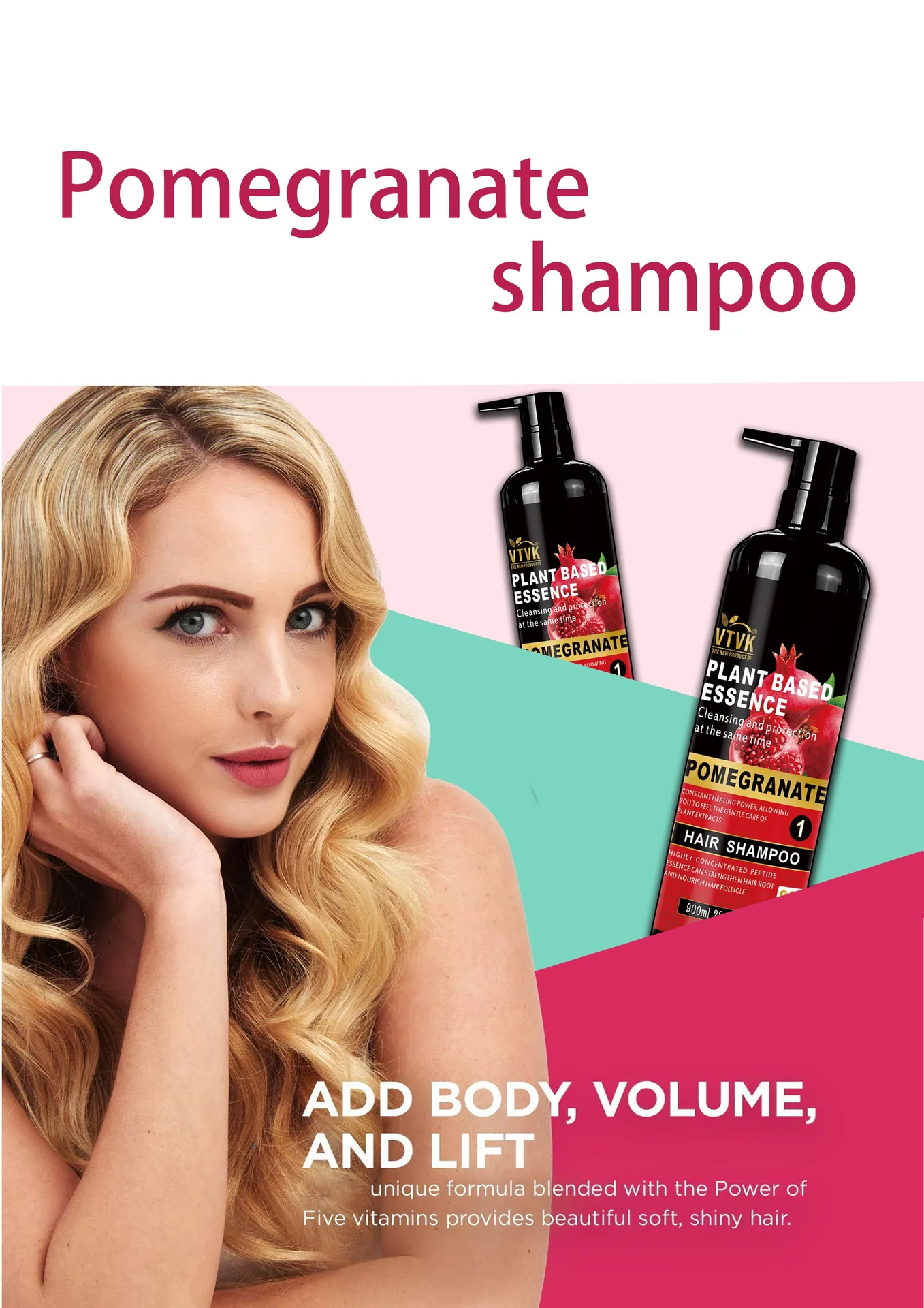 Vtvk pomegranate shampoo 900ml 31.68oz unit bottle size chart with dimensions for wholesale buyers