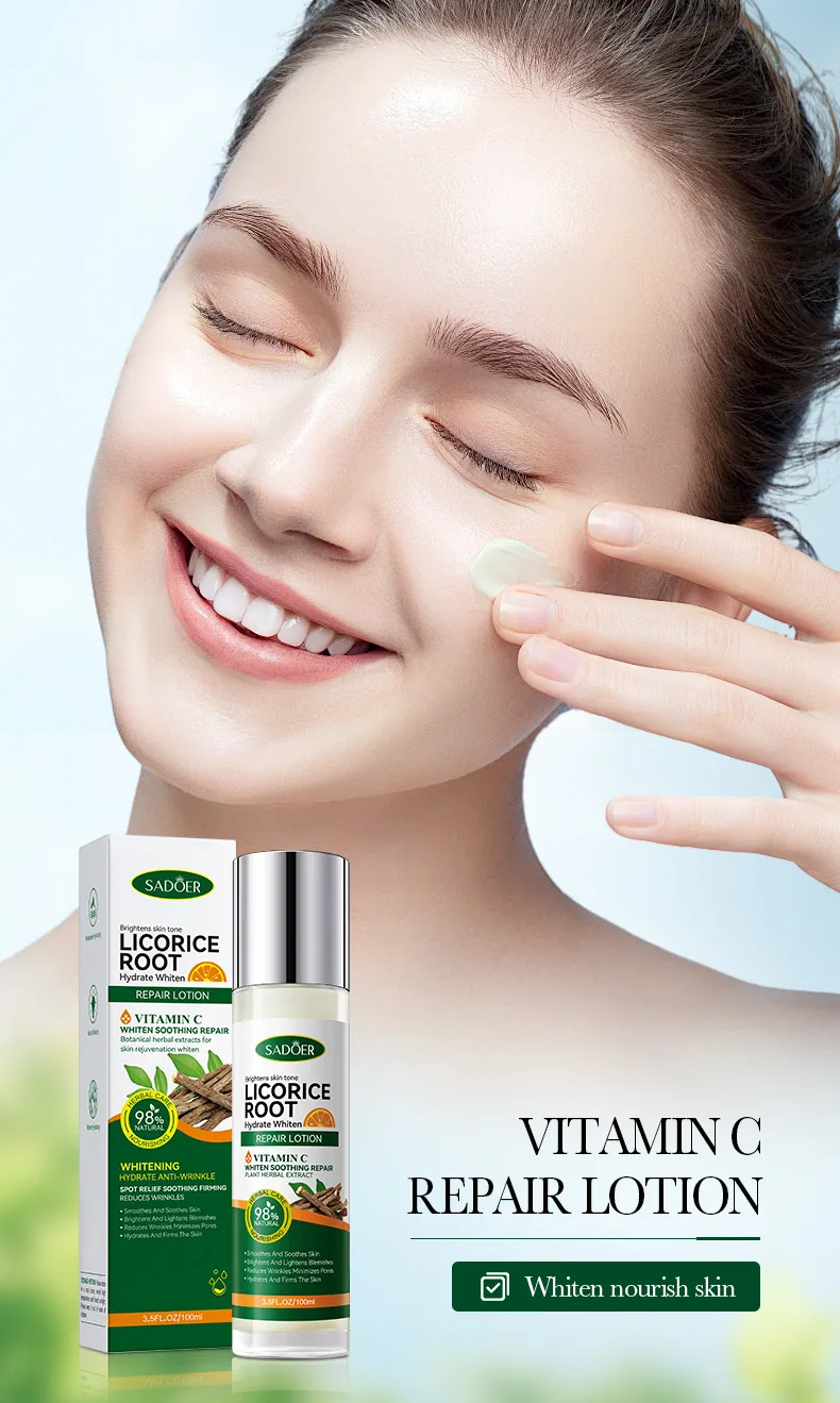 SADOER licorice VC milk skin brightening facial mask can be displayed in multi color styles, and cross-border wholesale can b