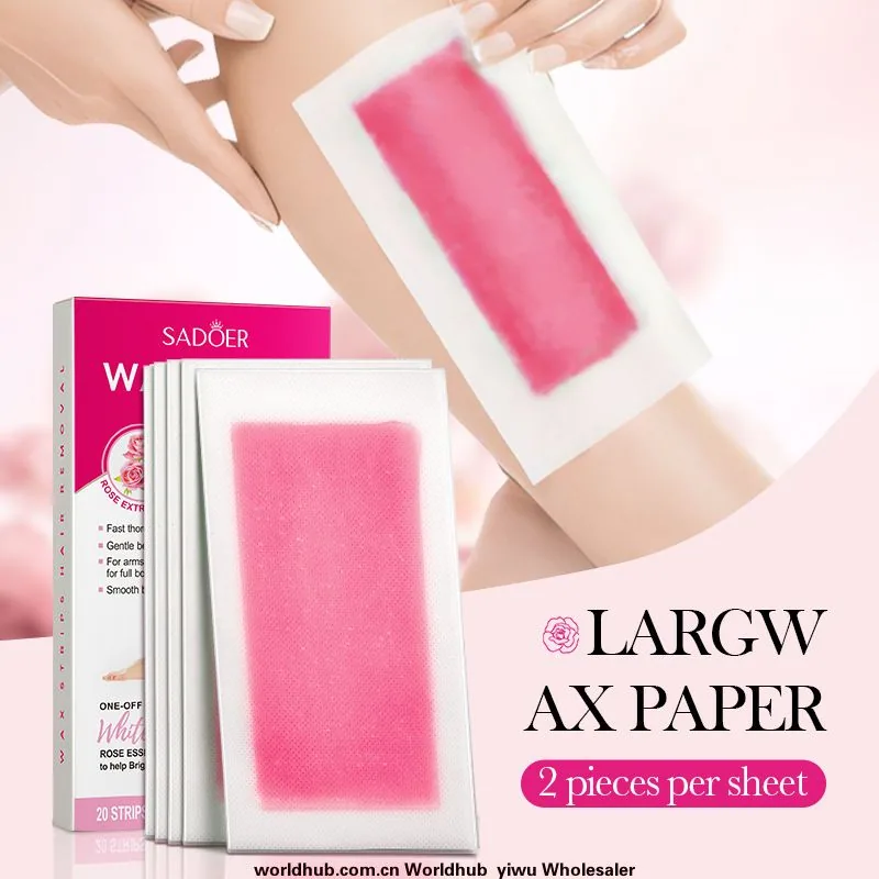 SADOER Rose Whitening Double sided Wax Paper Detail Close up, suitable for underarm and leg cleaning and hair removal, cross-