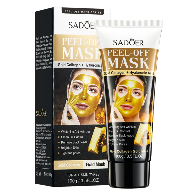 SADOER blackhead removal mask peeling process demonstration, effect of adsorbing blackheads and whiteheads.