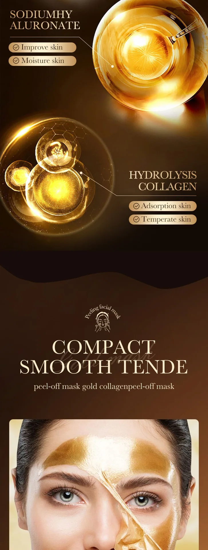 SADOER Gold Collagen Blackhead Remover Mask wholesale display image, cross-border foreign trade full-case supply, direct supp