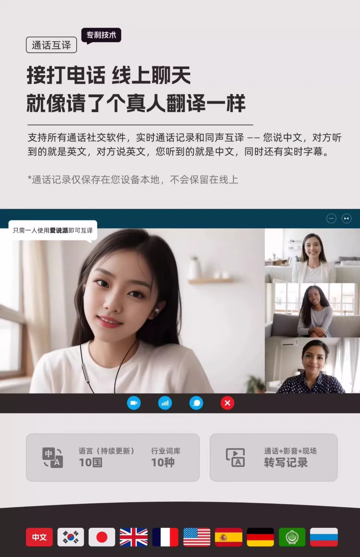 2024 New Aishuopai Call Translation Headset Noise Cancelling Multi-Chinese Business Meeting Call Real-time Simultaneous Voice 26